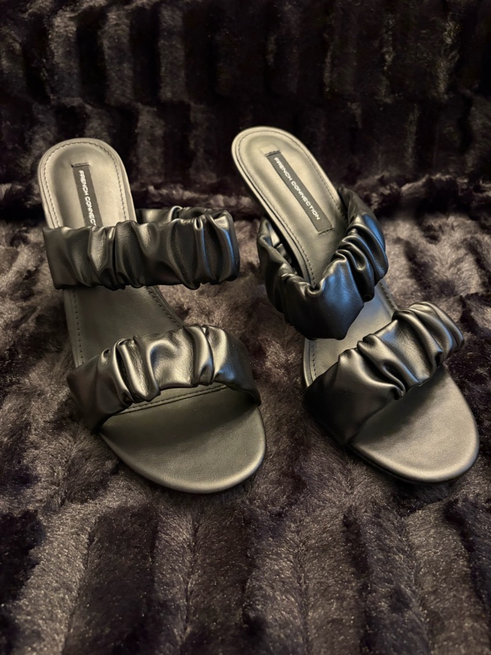 French Connection Crystal Ruched Mules - Picture 6 of 14